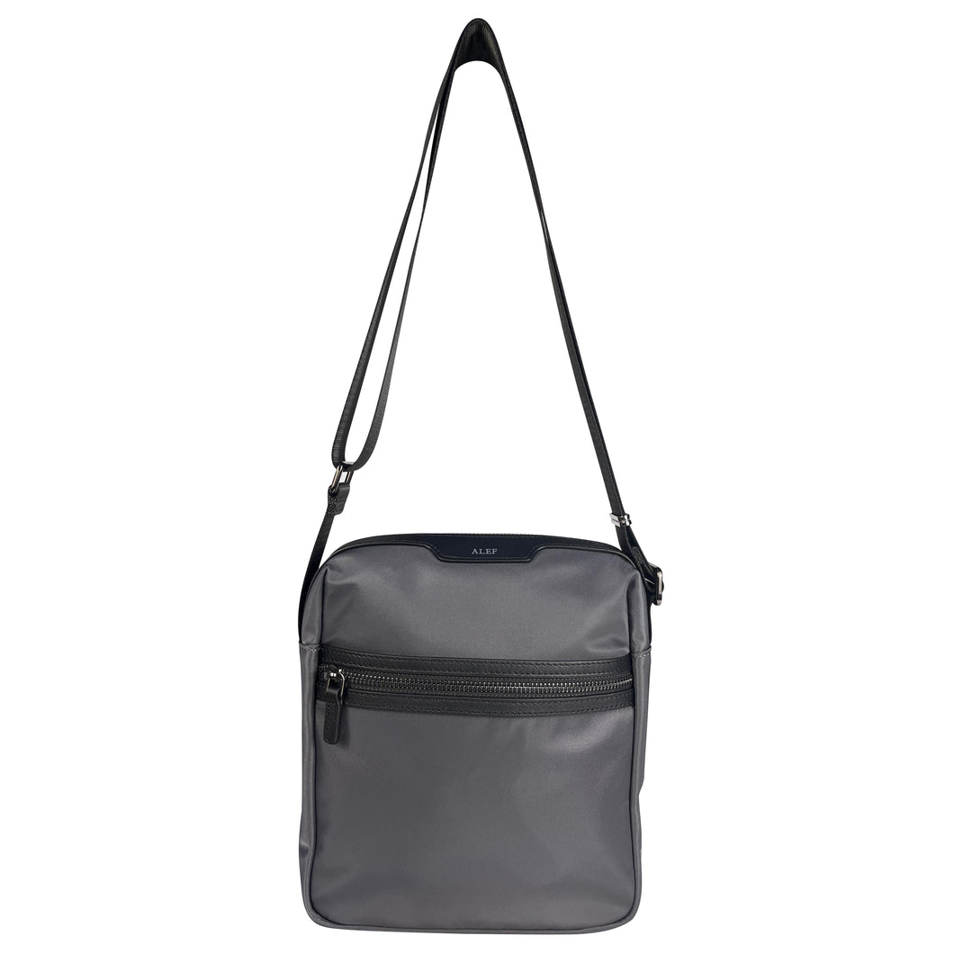 Alef Hamptons Lightweight Water- resistant Nylon Shoulder Bag (Gray)
