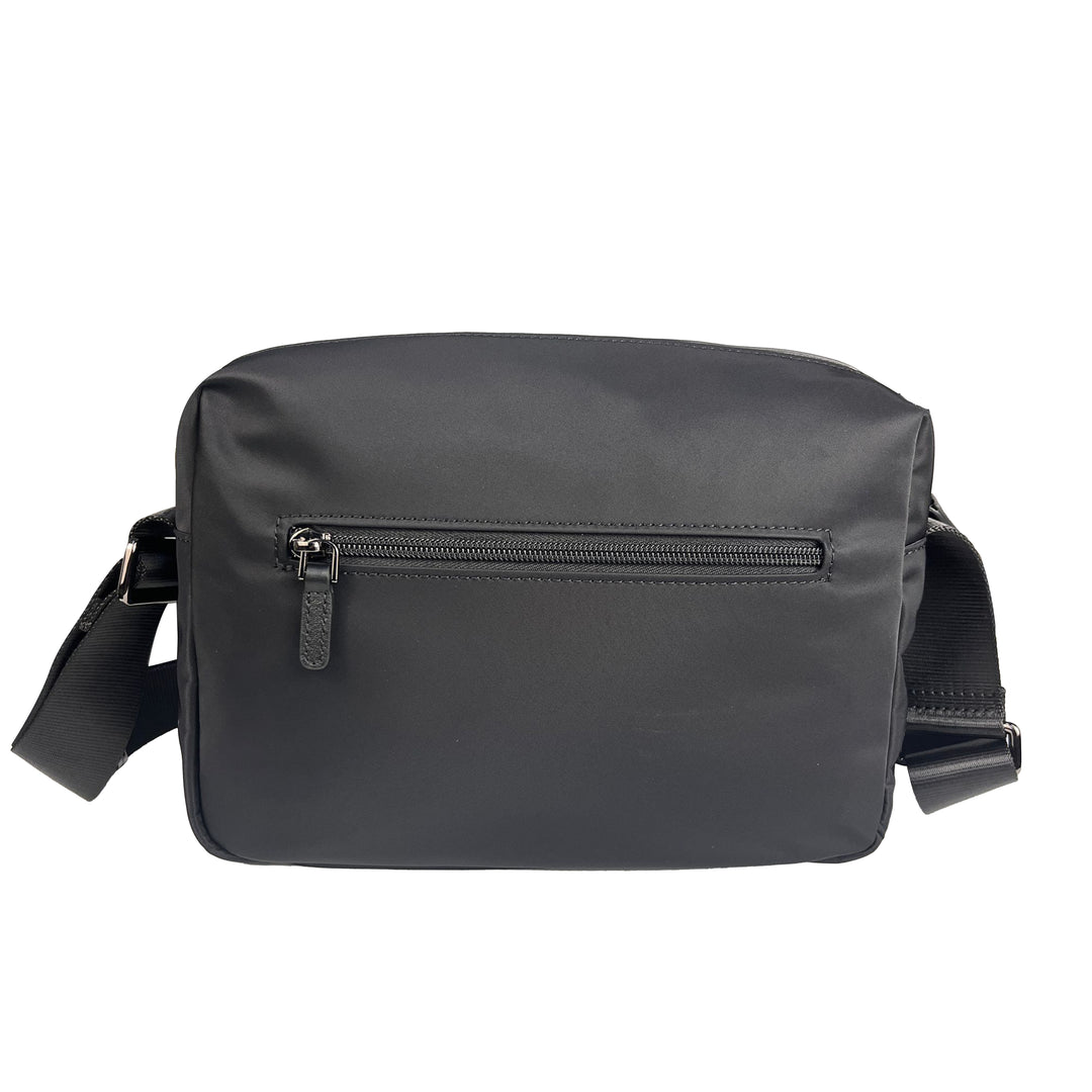 Alef Hamptons Lightweight Water- resistant Nylon Shoulder Bag (Black)