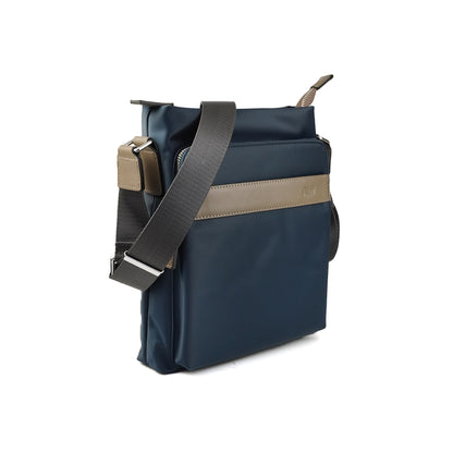 Alef Jack Men's Zip Top Lightweight Nylon Water-resistant Shoulder Bag (Navy)