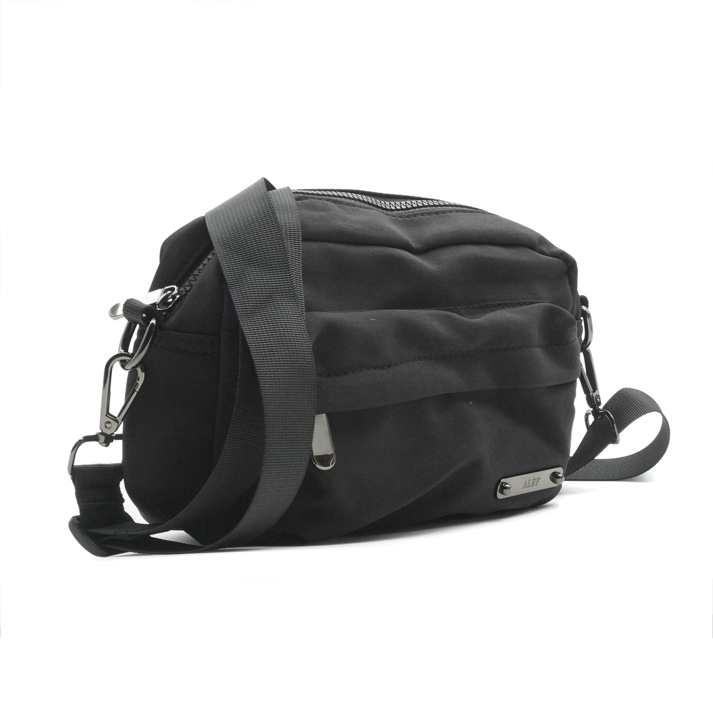 Alef Kyoto Men's Nylon Shoulder Bag (Black)