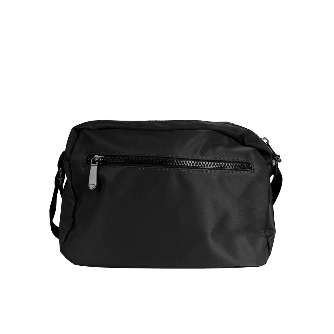 Alef Landon Men's Lightweight Water-Resistant Nylon Messenger Bag With Adjustable Sling (Black)