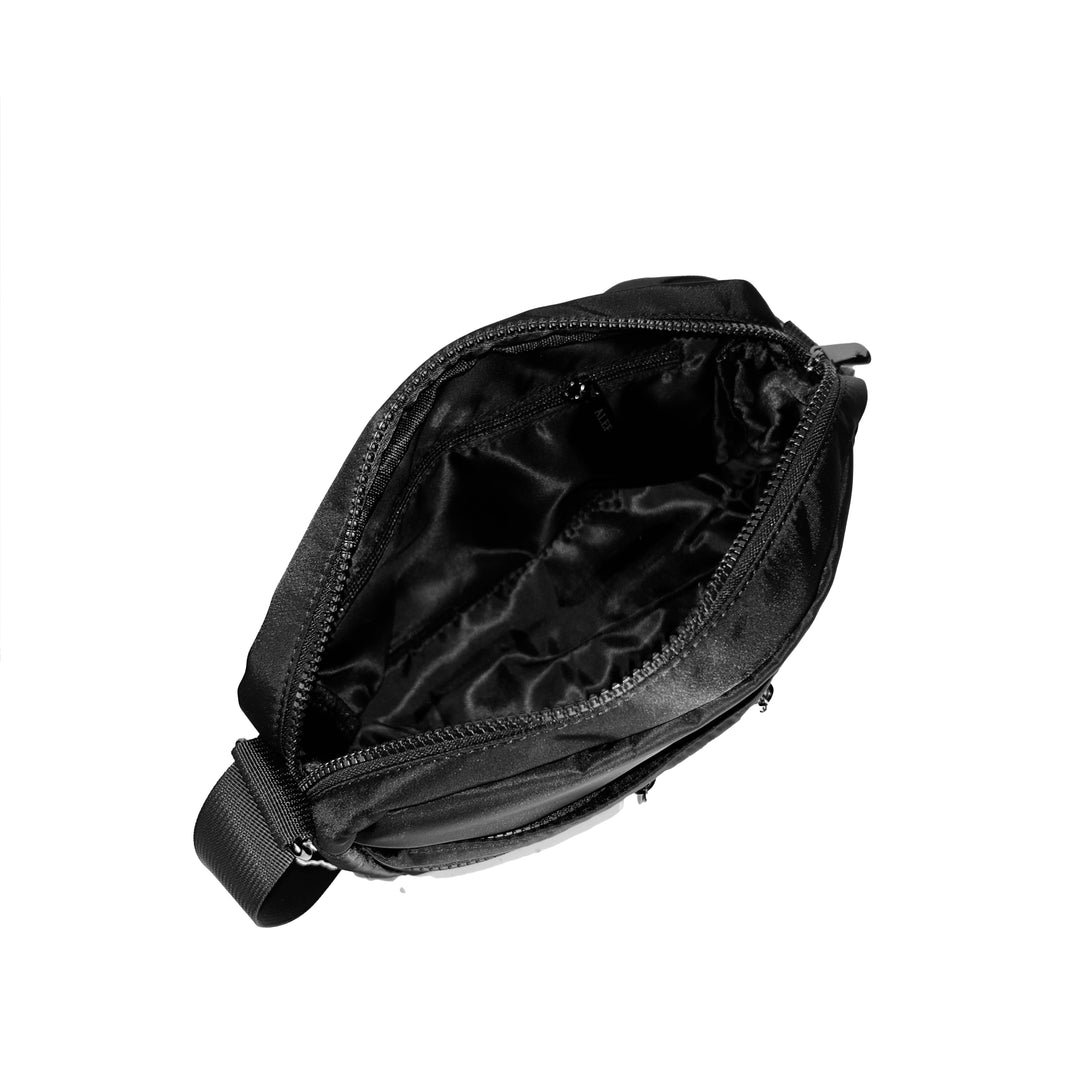 Alef Landon Men's Lightweight Water-Resistant Nylon Messenger Bag With Adjustable Sling (Black)