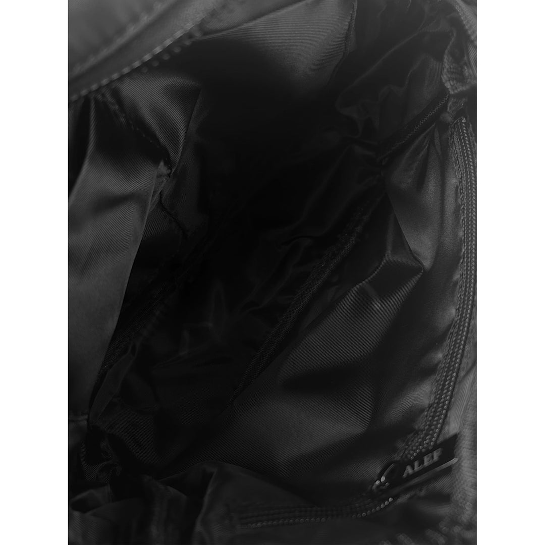 Alef Landon Men's Lightweight Water-Resistant Nylon Messenger Bag With Adjustable Sling (Black)