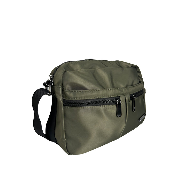 Alef Landon Men's Lightweight Water-Resistant Nylon Messenger Bag With Adjustable Sling (Green)