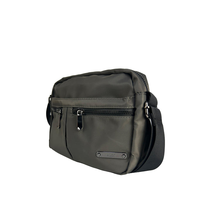 Alef Landon Men's Lightweight Water-Resistant Nylon Messenger Bag With Adjustable Sling (Grey)
