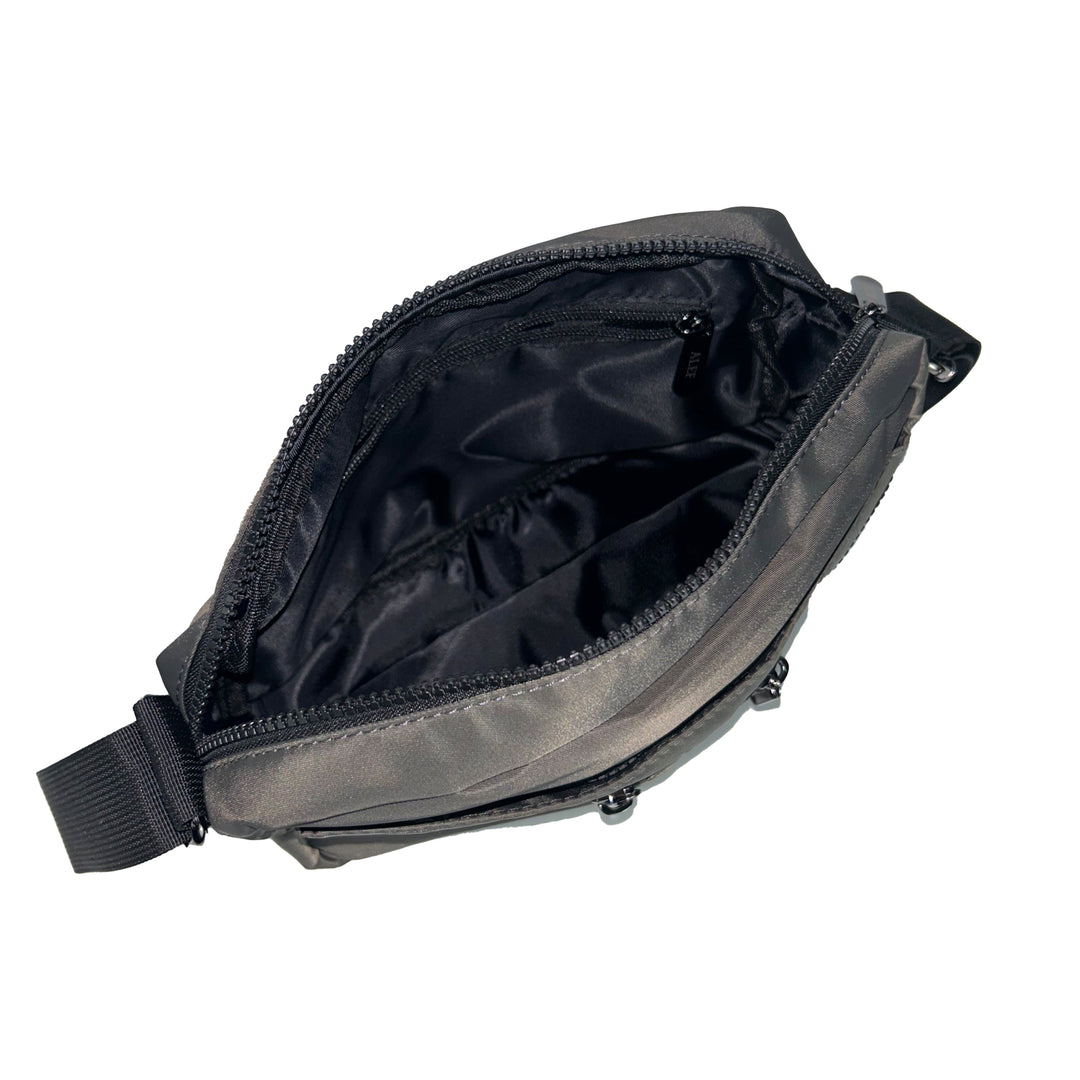 Alef Landon Men's Lightweight Water-Resistant Nylon Messenger Bag With Adjustable Sling (Grey)