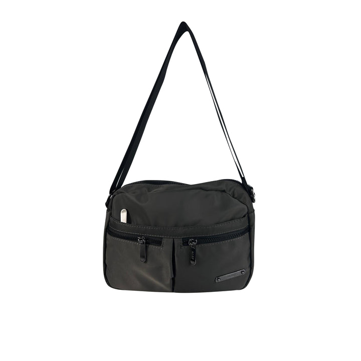 Alef Landon Men's Lightweight Water-Resistant Nylon Messenger Bag With Adjustable Sling (Grey)