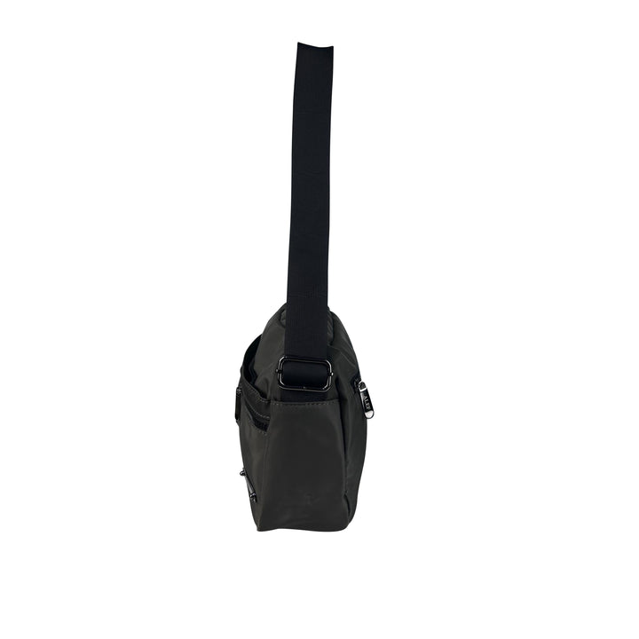 Alef Landon Men's Lightweight Water-Resistant Nylon Messenger Bag With Adjustable Sling (Grey)