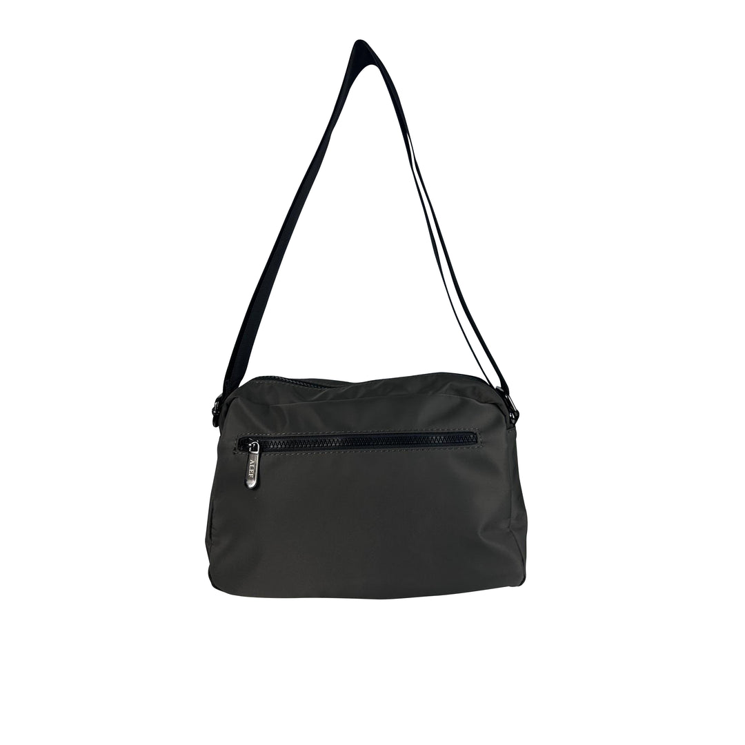Alef Landon Men's Lightweight Water-Resistant Nylon Messenger Bag With Adjustable Sling (Grey)
