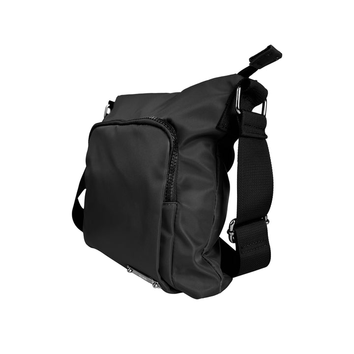 Alef Landon Men's Lightweight Water-Resistant Nylon Shoulder Sling Bag (Black)