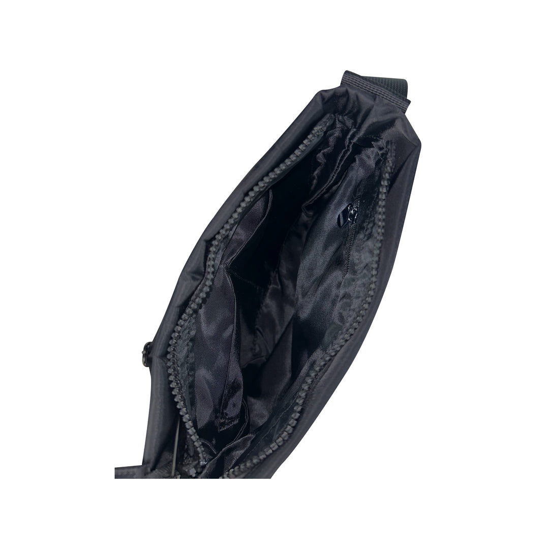 Alef Landon Men's Lightweight Water-Resistant Nylon Shoulder Sling Bag (Black)