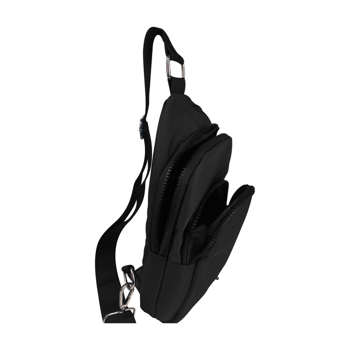 Alef Landon Men's Lightweight Water-Resistant Nylon  Crossbody Chest Bag (Black)