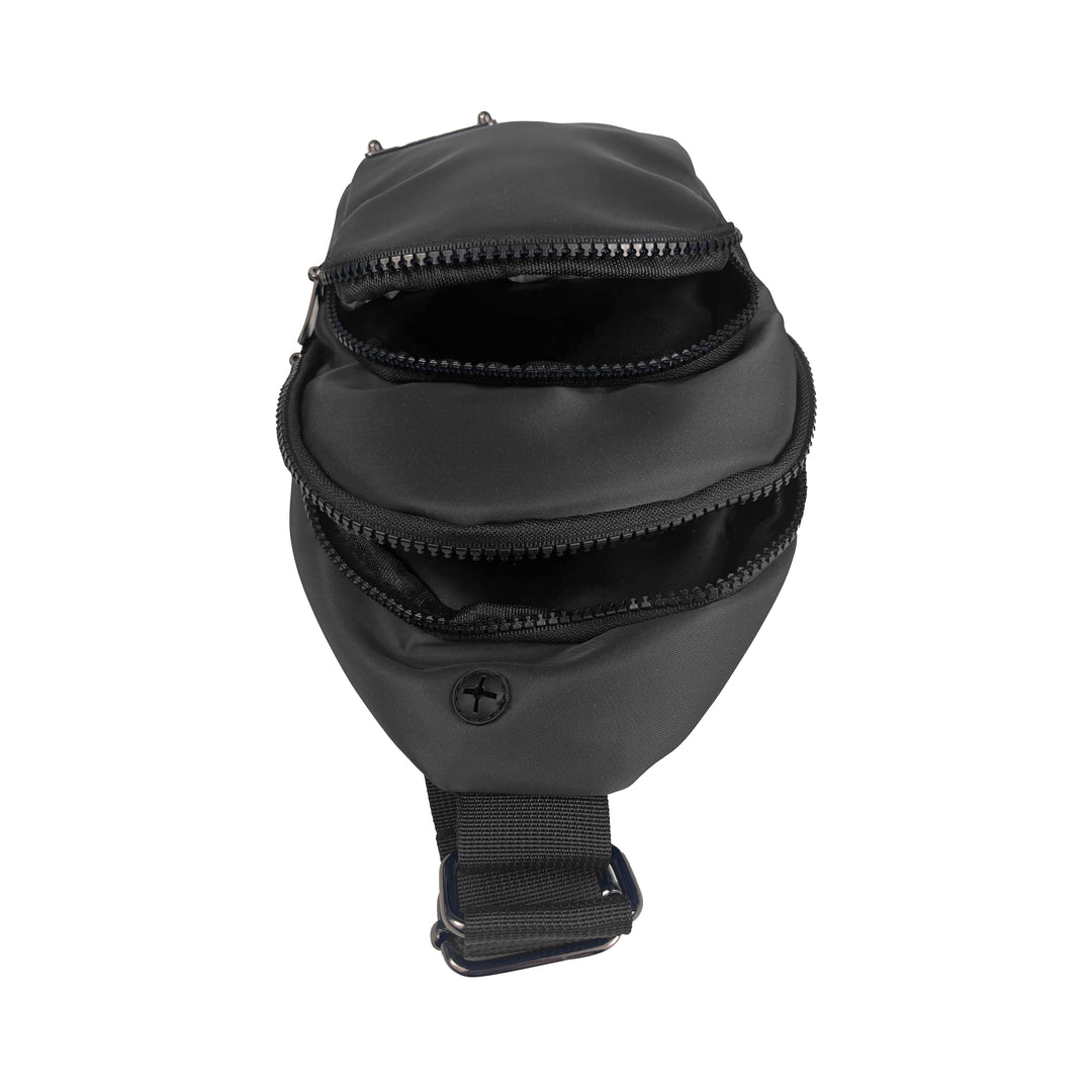 Alef Landon Men's Lightweight Water-Resistant Nylon  Crossbody Chest Bag (Grey)