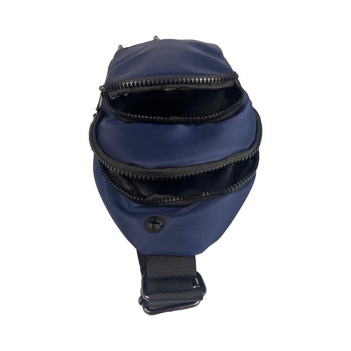 Alef Landon Men's Lightweight Water-Resistant Nylon  Crossbody Chest Bag (Navy)