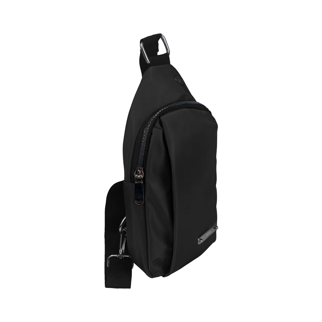 Alef Landon Men's Lightweight Water-Resistant Nylon  Crossbody Chest Bag (Black)