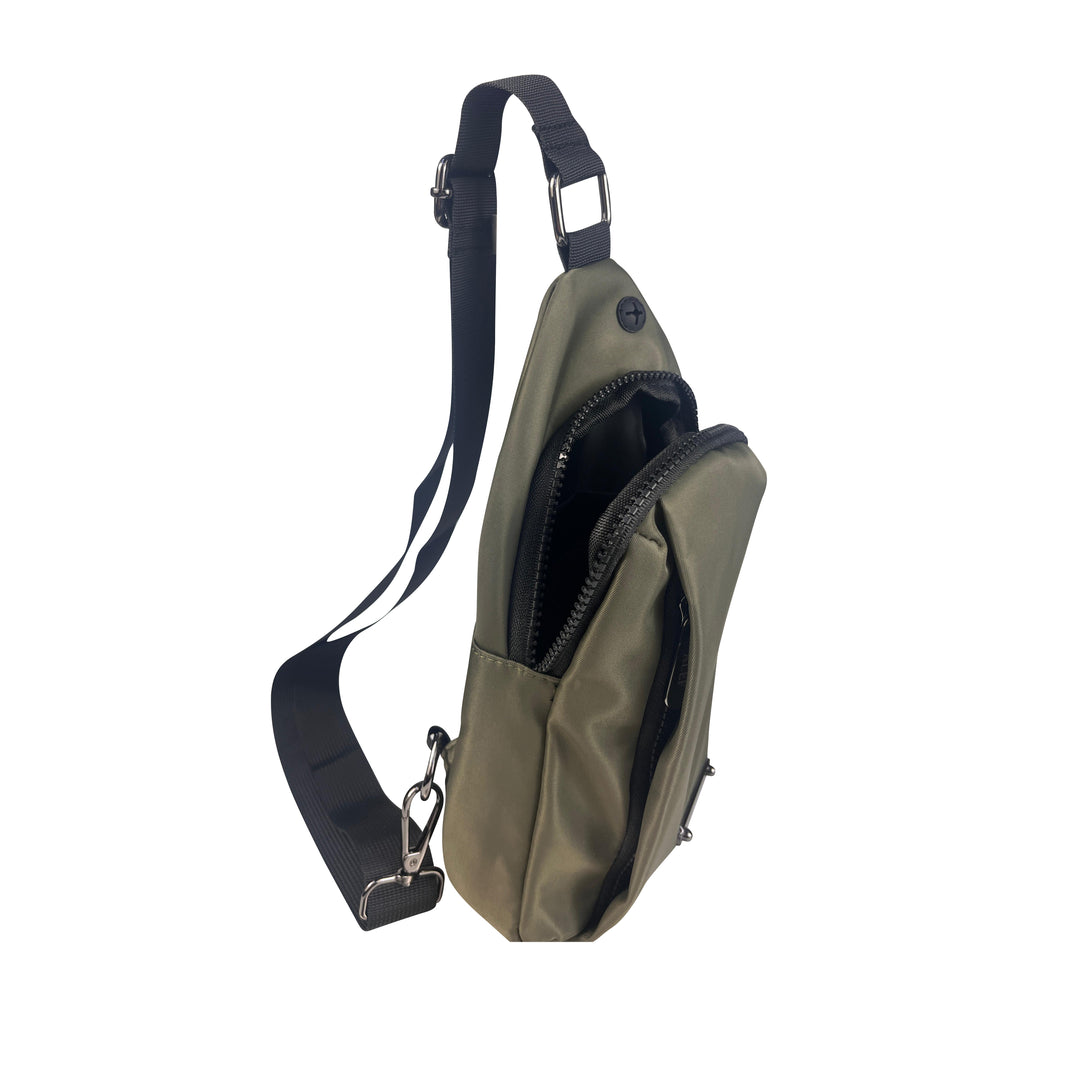 Alef Landon Men's Lightweight Water-Resistant Nylon  Crossbody Chest Bag (Green)