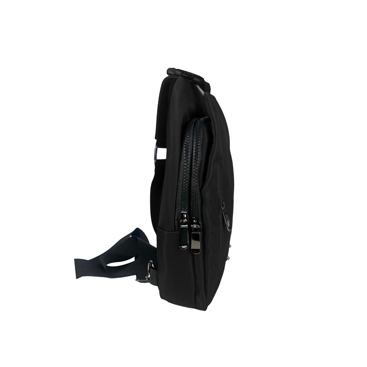 Alef Landon Men's Lightweight Water-Resistant Nylon  Crossbody Chest Bag (Black)