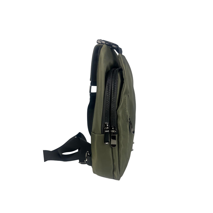 Alef Landon Men's Lightweight Water-Resistant Nylon  Crossbody Chest Bag (Green)