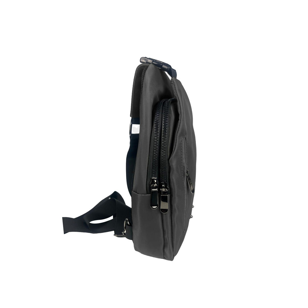 Alef Landon Men's Lightweight Water-Resistant Nylon Crossbody Chest Bag (Grey)