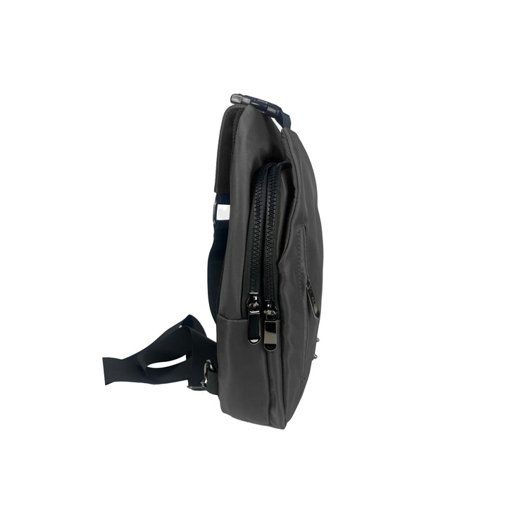 Alef Landon Men's Lightweight Water-Resistant Nylon Crossbody Chest Bag (Grey)