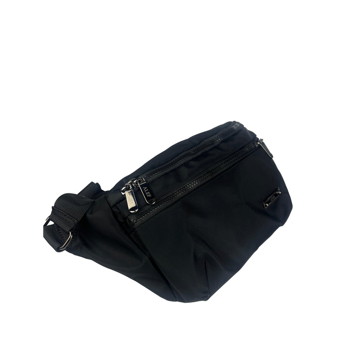 Alef Landon Lightweight Water-Resistant Nylon Crossbody Chest Bag / Waist Pouch (Black)