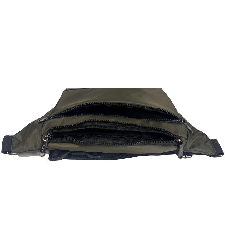 Alef Landon Lightweight Water-Resistant Nylon Crossbody Chest Bag / Waist Pouch (Green)