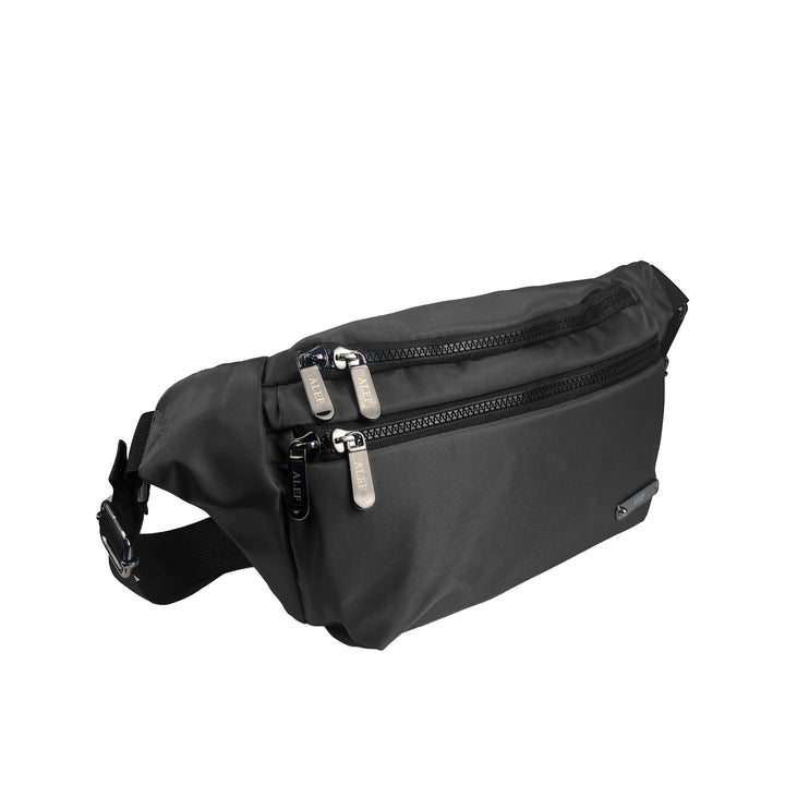 Alef Landon Lightweight Water-Resistant Nylon Crossbody Chest Bag / Waist Pouch (Grey)