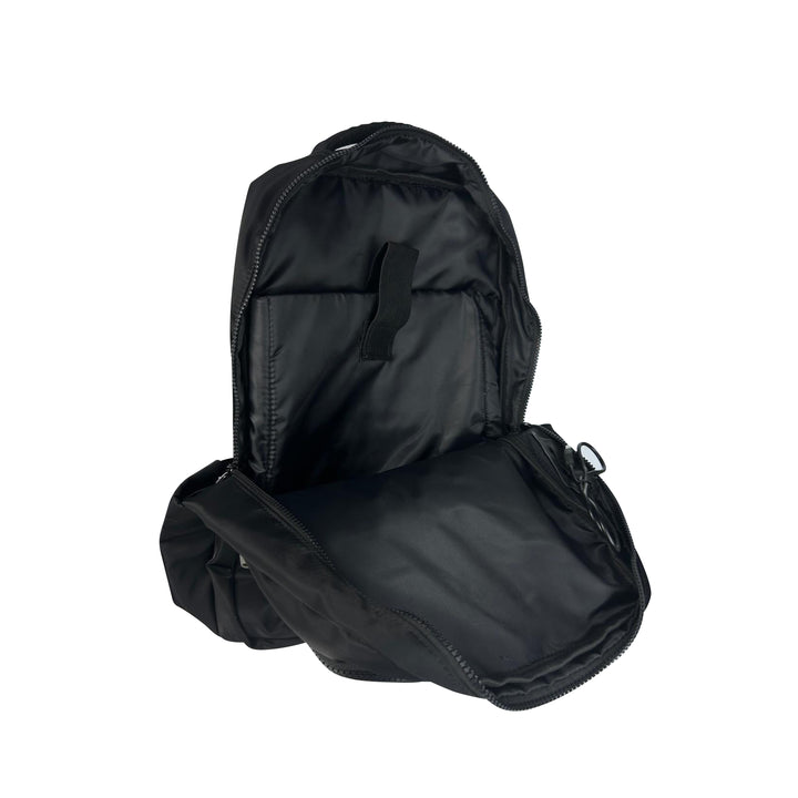 Alef Landon Men's Lightweight Water-Resistant Nylon Backpack (Black)