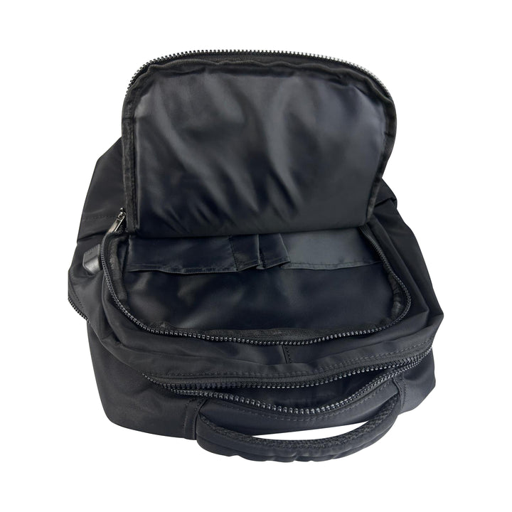 Alef Landon Men's Lightweight Water-Resistant Nylon Backpack (Black)