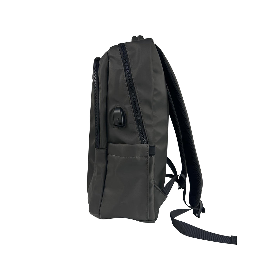 Alef Landon Men's Lightweight Water-Resistant Nylon Backpack (Grey)