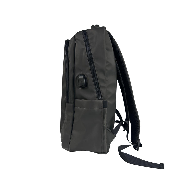 Alef Landon Men's Lightweight Water-Resistant Nylon Backpack (Grey)