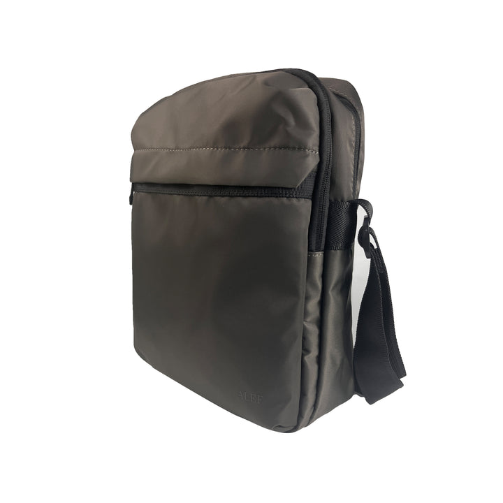 Alef Paterson Lightweight Water-resistant Nylon Shoulder Bag (Black)