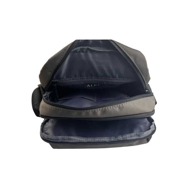 Alef Paterson Lightweight Water-resistant Nylon Shoulder Bag (Black)