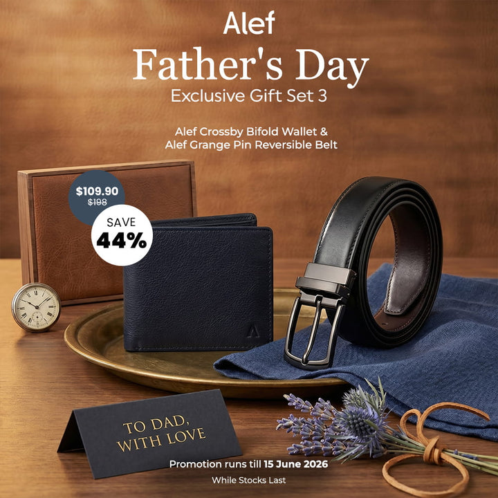 The Ultimate Executive Gift Set 3: Alef Crosby Wallet & Grange Belt