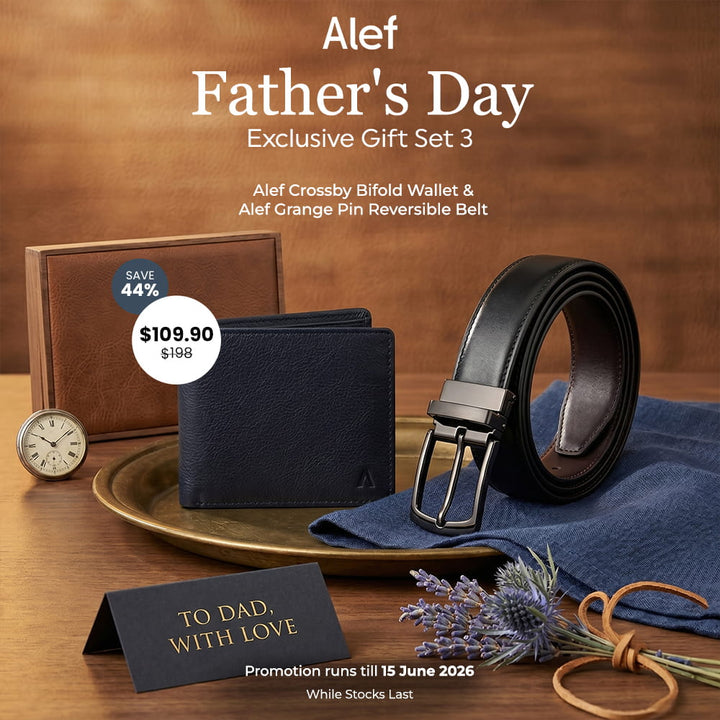 The Ultimate Executive Gift Set 3: Alef Crosby Wallet & Grange Belt