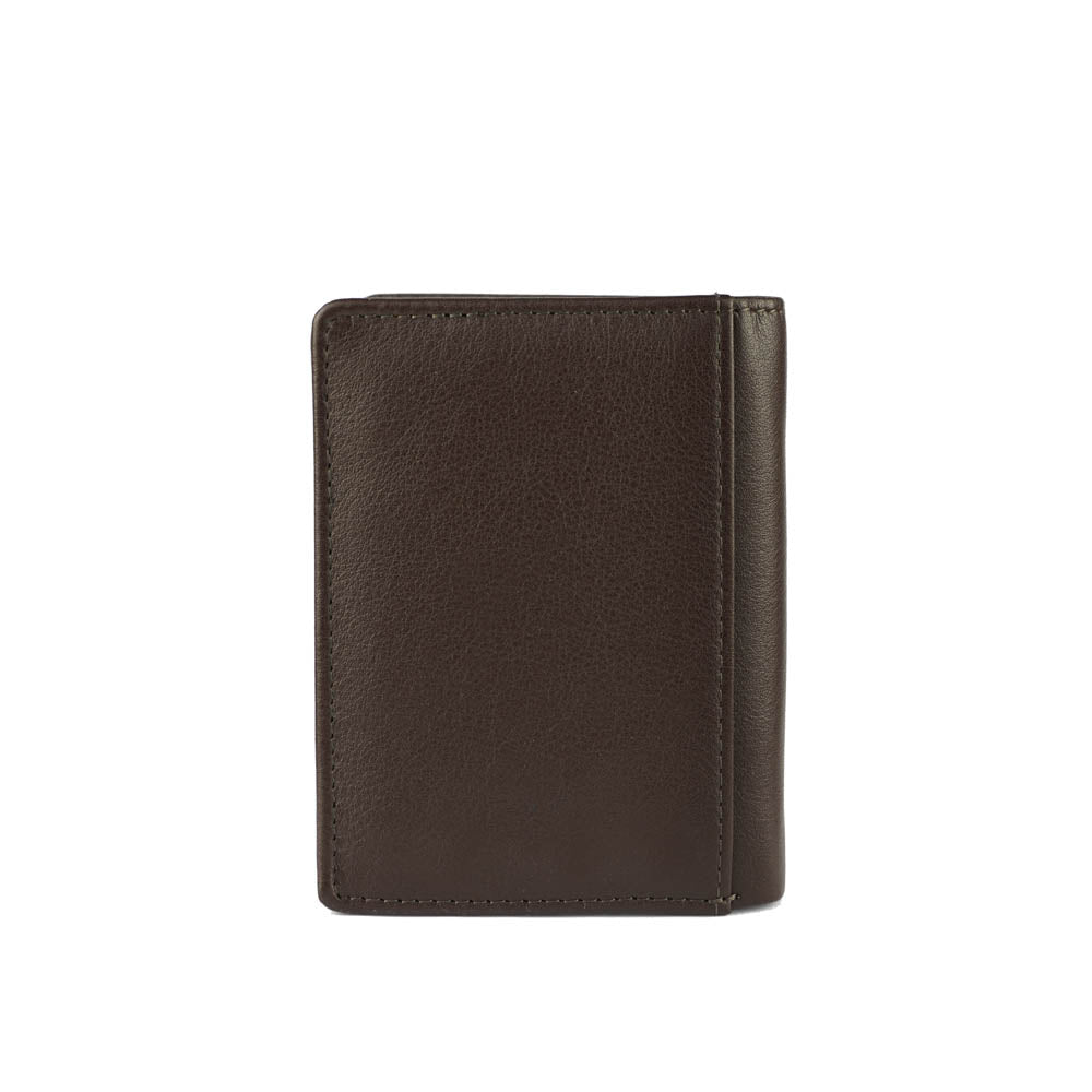Alef  Andrew RFID Protected Full Grain Leather Men's Compact Wallet with Card Window (Nougat)
