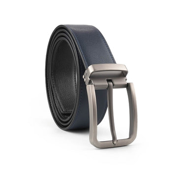 Alef Dean  Reversible Men's Leather Belt in Black