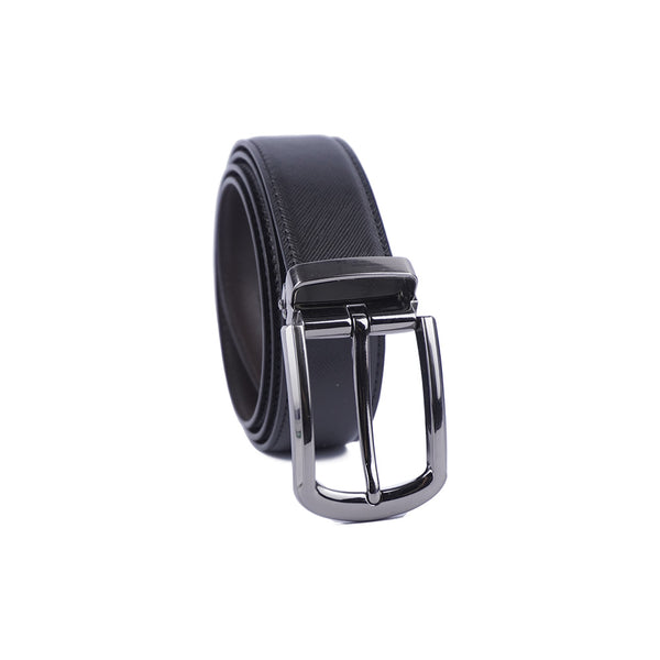 Alef Dean  Reversible Men's Leather Belt in Black