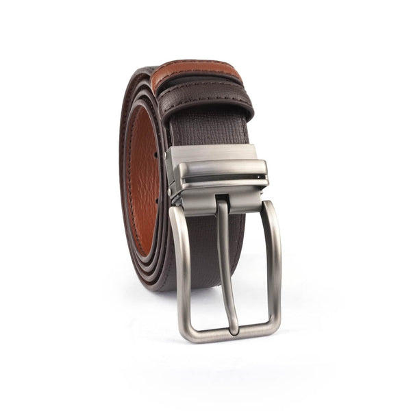 Alef Denver Pin Buckle  Reversible 35MM Men's  Leather Belt Cafe/Tan (110cm)