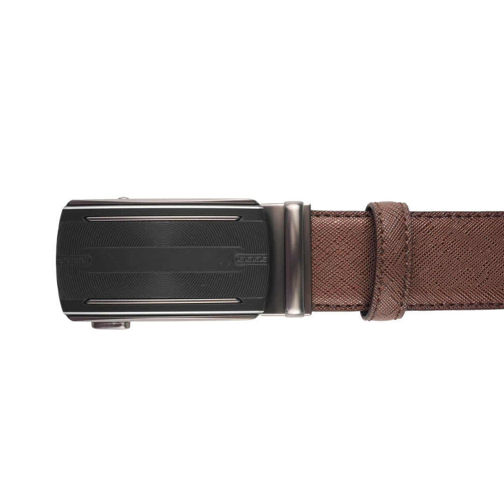 Alef Miami Auto-Lock Reversible Solid Buckle 35mm Men's Leather Belt in (Cafe/Black)