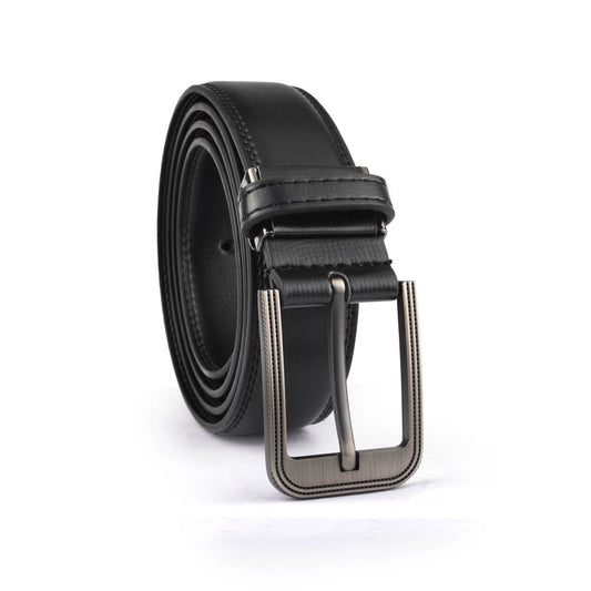 Alef Seattle Pin Buckle  35mm Men's Leather Belt in Black (110 cm)