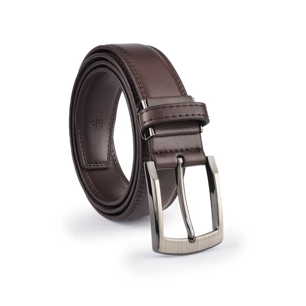 Alef Seattle Pin Buckle  35mm Men's Leather Belt in Cafe (110 cm)